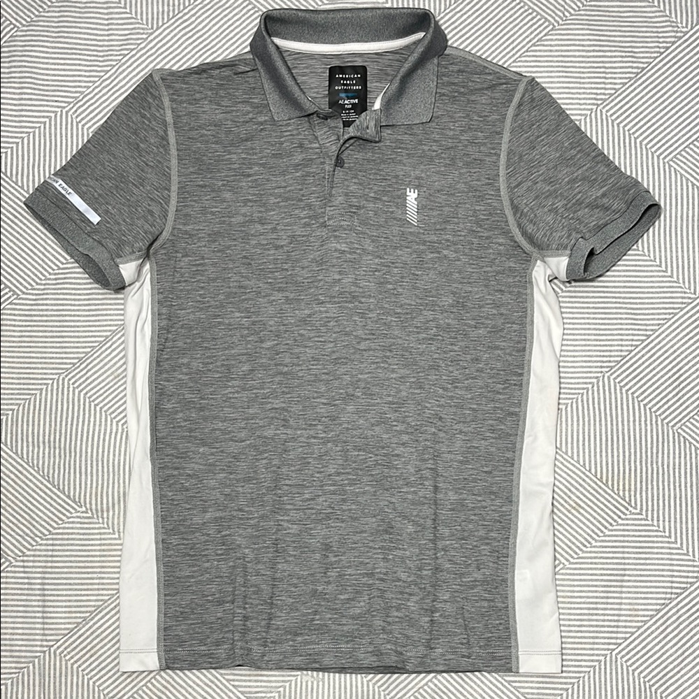 American Eagle Men's Gray Polo Shirt - Picture 1 of 4